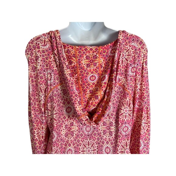 Coolibar UPF 50+ Seacoast Beach Cover-up Dress Size XS Pink Floral LS Hoodie - Picture 4 of 9